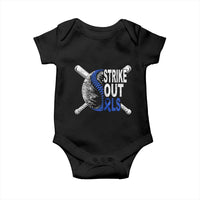 ALS Awareness Baby Onesie Blue Ribbon Baseball Strike Out ALS Support