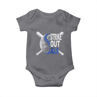 ALS Awareness Baby Onesie Blue Ribbon Baseball Strike Out ALS Support