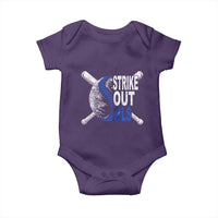 ALS Awareness Baby Onesie Blue Ribbon Baseball Strike Out ALS Support
