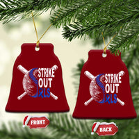ALS Awareness Ceramic Ornament Blue Ribbon Baseball Strike Out ALS Support