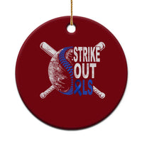 ALS Awareness Ceramic Ornament Blue Ribbon Baseball Strike Out ALS Support