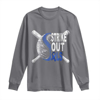 ALS Awareness Long Sleeve Shirt Blue Ribbon Baseball Strike Out ALS Support