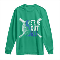 ALS Awareness Long Sleeve Shirt Blue Ribbon Baseball Strike Out ALS Support