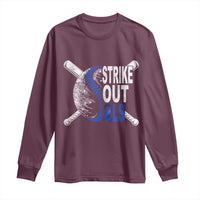 ALS Awareness Long Sleeve Shirt Blue Ribbon Baseball Strike Out ALS Support