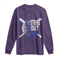 ALS Awareness Long Sleeve Shirt Blue Ribbon Baseball Strike Out ALS Support
