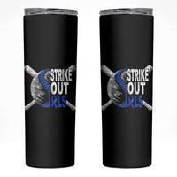 ALS Awareness Skinny Tumbler Blue Ribbon Baseball Strike Out ALS Support