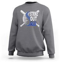 ALS Awareness Sweatshirt Blue Ribbon Baseball Strike Out ALS Support