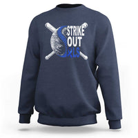 ALS Awareness Sweatshirt Blue Ribbon Baseball Strike Out ALS Support