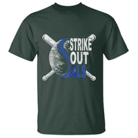 ALS Awareness T Shirt Blue Ribbon Baseball Strike Out ALS Support