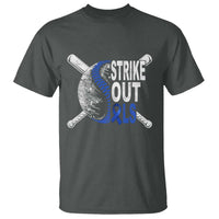 ALS Awareness T Shirt Blue Ribbon Baseball Strike Out ALS Support