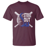 ALS Awareness T Shirt Blue Ribbon Baseball Strike Out ALS Support