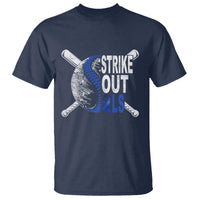 ALS Awareness T Shirt Blue Ribbon Baseball Strike Out ALS Support