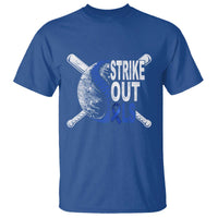 ALS Awareness T Shirt Blue Ribbon Baseball Strike Out ALS Support