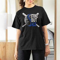 ALS Awareness T Shirt For Women Blue Ribbon Baseball Strike Out ALS Support