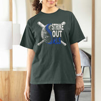 ALS Awareness T Shirt For Women Blue Ribbon Baseball Strike Out ALS Support