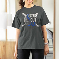 ALS Awareness T Shirt For Women Blue Ribbon Baseball Strike Out ALS Support