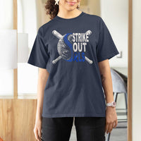 ALS Awareness T Shirt For Women Blue Ribbon Baseball Strike Out ALS Support
