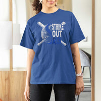 ALS Awareness T Shirt For Women Blue Ribbon Baseball Strike Out ALS Support