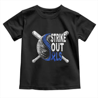 ALS Awareness Toddler T Shirt Blue Ribbon Baseball Strike Out ALS Support