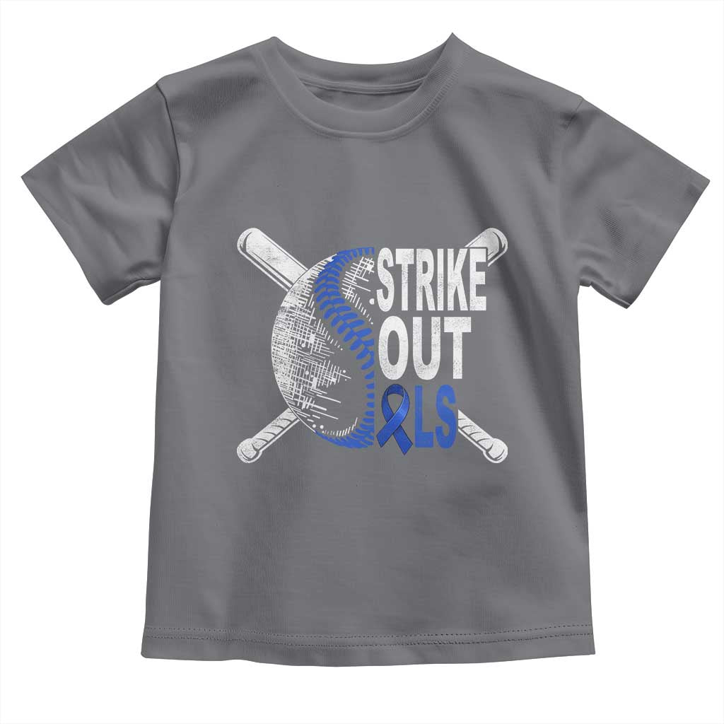 ALS Awareness Toddler T Shirt Blue Ribbon Baseball Strike Out ALS Support