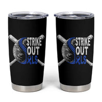 ALS Awareness Tumbler Cup Blue Ribbon Baseball Strike Out ALS Support