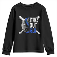 ALS Awareness Youth Sweatshirt Blue Ribbon Baseball Strike Out ALS Support