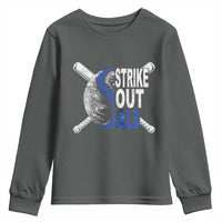 ALS Awareness Youth Sweatshirt Blue Ribbon Baseball Strike Out ALS Support