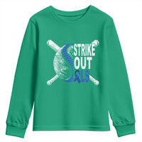 ALS Awareness Youth Sweatshirt Blue Ribbon Baseball Strike Out ALS Support