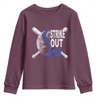 ALS Awareness Youth Sweatshirt Blue Ribbon Baseball Strike Out ALS Support
