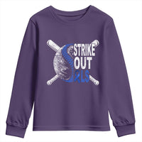 ALS Awareness Youth Sweatshirt Blue Ribbon Baseball Strike Out ALS Support
