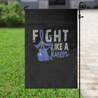Fight Like A Queen Garden Flag Blue Ribbon Colon Cancer Awareness