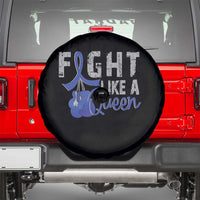 Fight Like A Queen Spare Tire Cover Blue Ribbon Colon Cancer Awareness