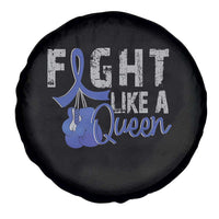 Fight Like A Queen Spare Tire Cover Blue Ribbon Colon Cancer Awareness