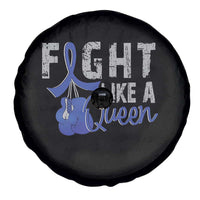 Fight Like A Queen Spare Tire Cover Blue Ribbon Colon Cancer Awareness