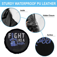 Fight Like A Queen Spare Tire Cover Blue Ribbon Colon Cancer Awareness