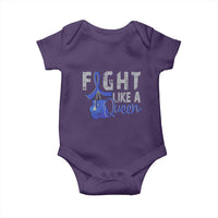 Fight Like A Queen Baby Onesie Blue Ribbon Colon Cancer Awareness