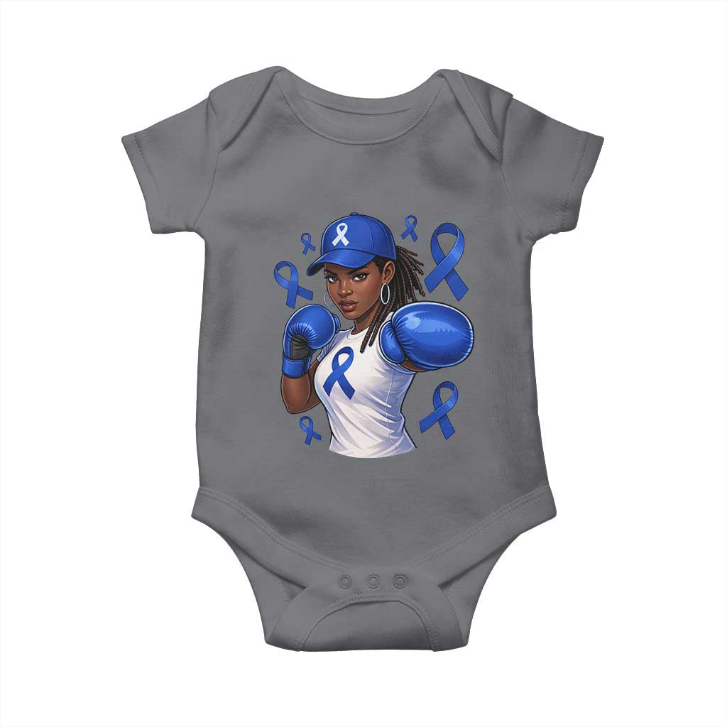 Black Women Fight Colon Cancer Blue Ribbon Baby Onesie African American Girls