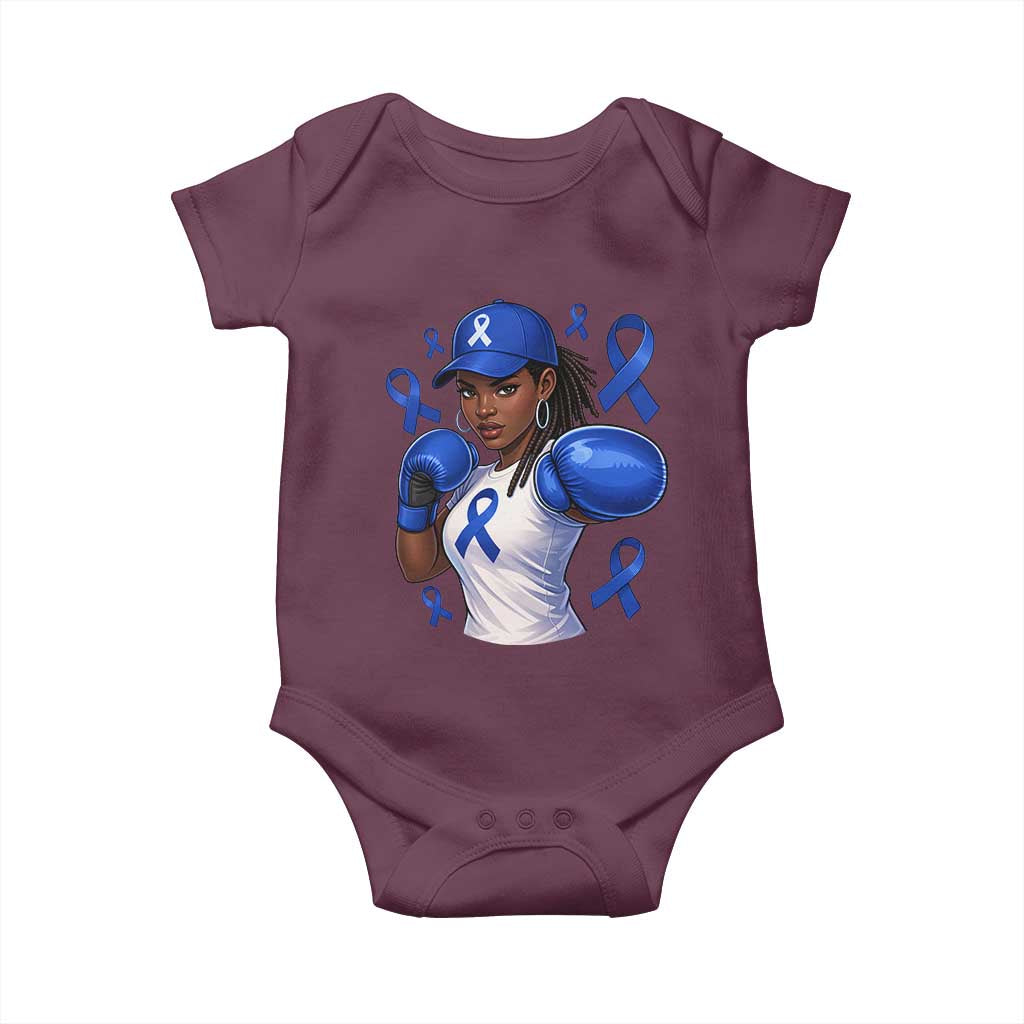 Black Women Fight Colon Cancer Blue Ribbon Baby Onesie African American Girls