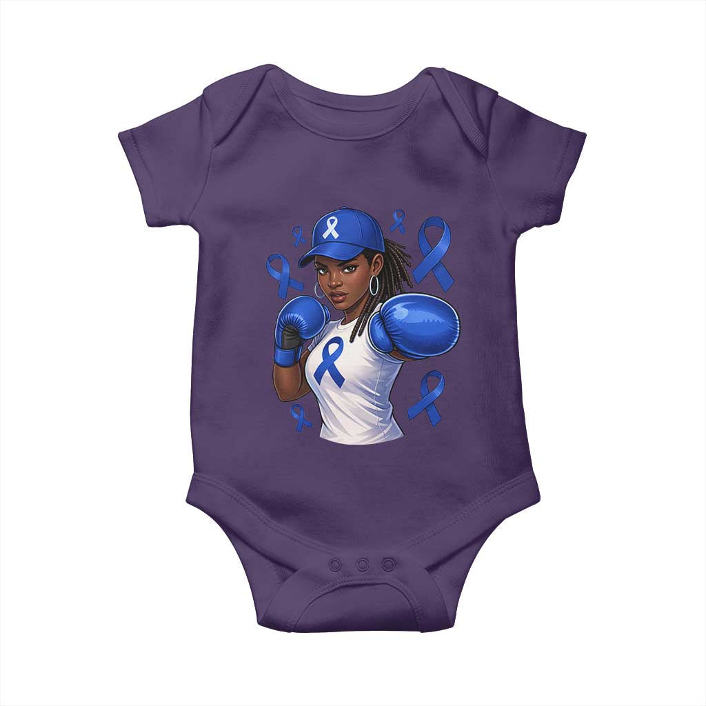 Black Women Fight Colon Cancer Blue Ribbon Baby Onesie African American Girls