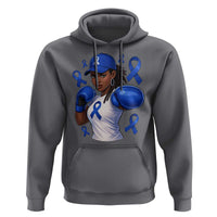 Black Women Fight Colon Cancer Blue Ribbon Hoodie African American Girls