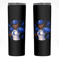 Black Women Fight Colon Cancer Blue Ribbon Skinny Tumbler African American Girls