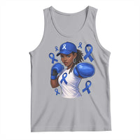 Black Women Fight Colon Cancer Blue Ribbon Tank Top African American Girls