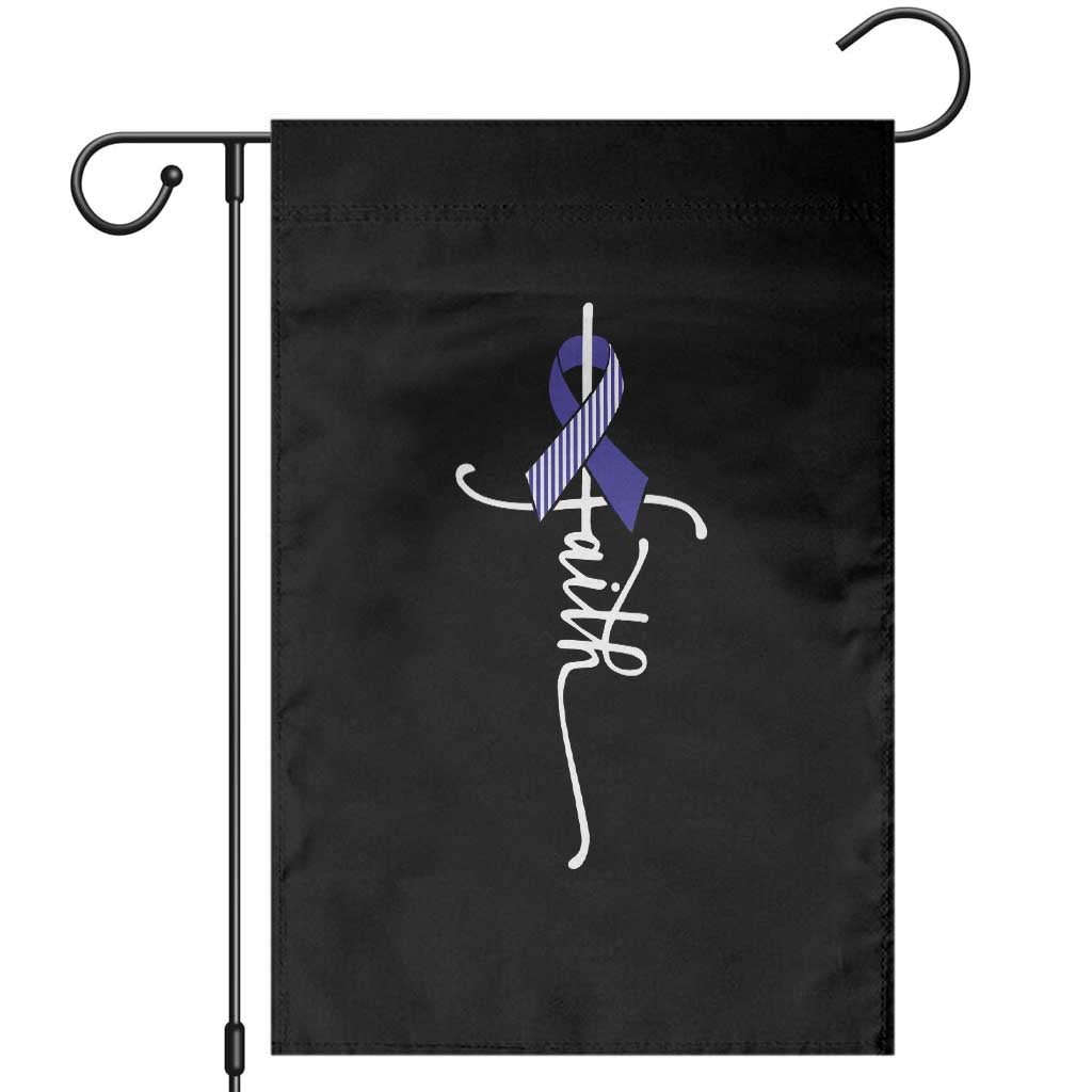 Faith ALS Awareness Garden Flag Blue Ribbon Motivational