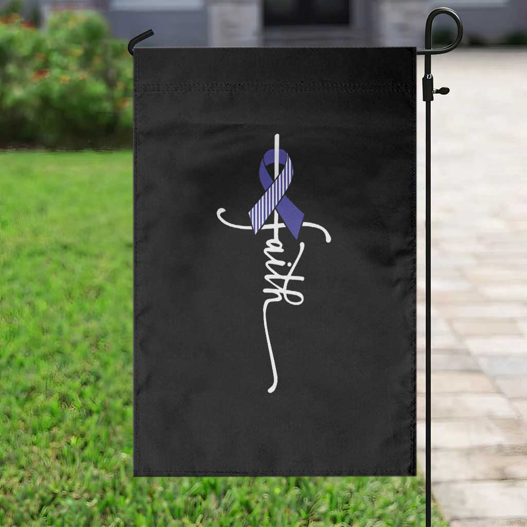 Faith ALS Awareness Garden Flag Blue Ribbon Motivational