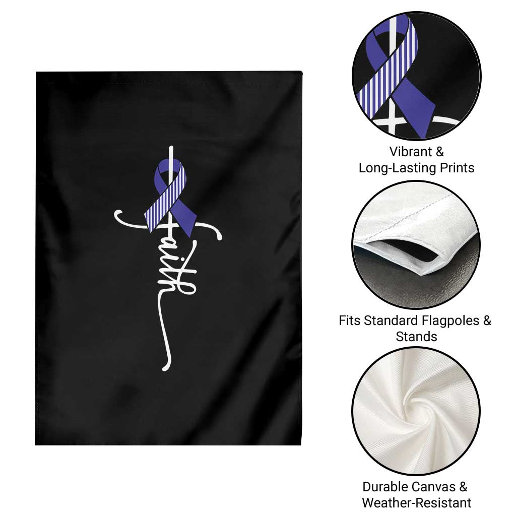Faith ALS Awareness Garden Flag Blue Ribbon Motivational