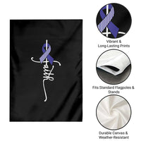 Faith ALS Awareness Garden Flag Blue Ribbon Motivational