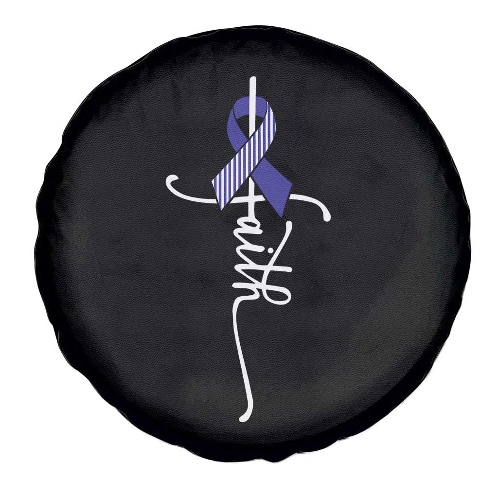 Faith ALS Awareness Spare Tire Cover Blue Ribbon Motivational