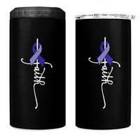 Faith ALS Awareness 4 in 1 Can Cooler Tumbler Blue Ribbon Motivational