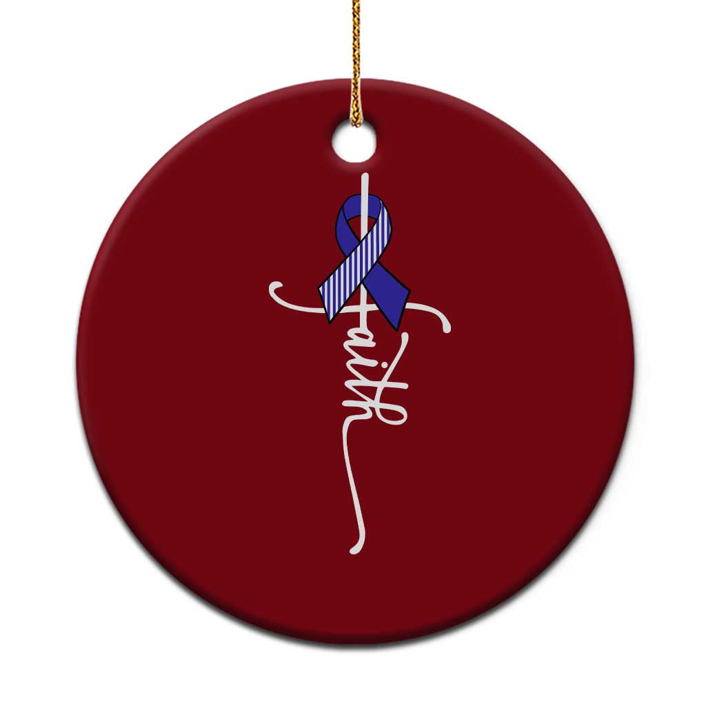 Faith ALS Awareness Ceramic Ornament Blue Ribbon Motivational