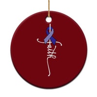 Faith ALS Awareness Ceramic Ornament Blue Ribbon Motivational